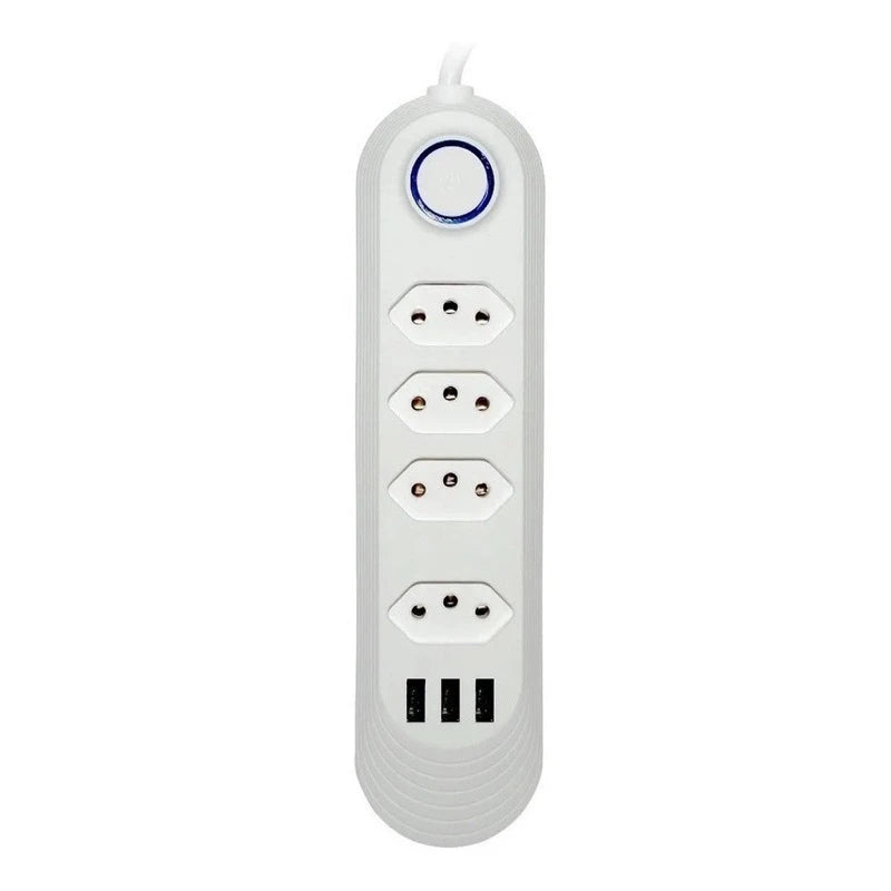 Extensão Elétrica 4 Tomadas e 3 Entradas USB