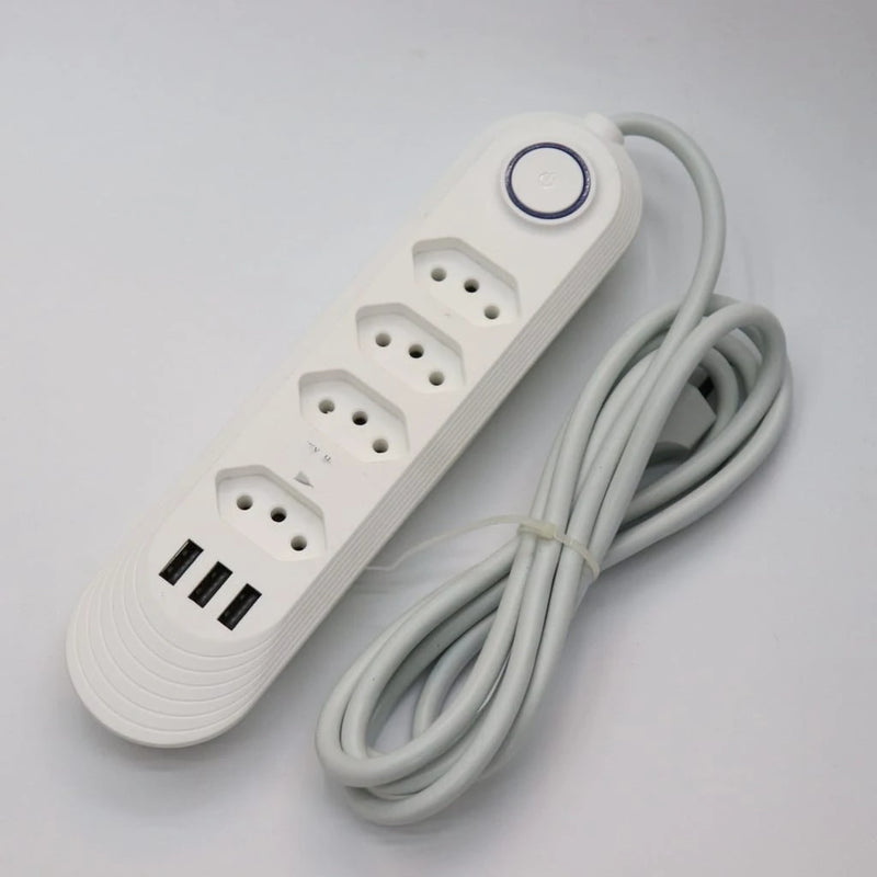 Extensão Elétrica 4 Tomadas e 3 Entradas USB