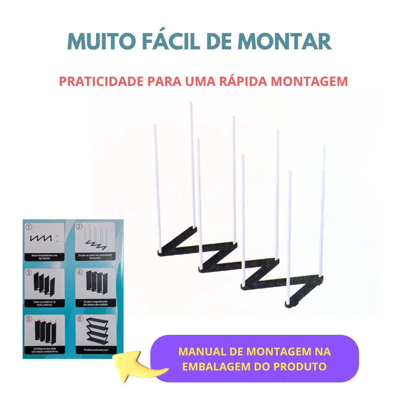 Sapateira Multiuso com 4 Níveis Rack Organizador Desmontável