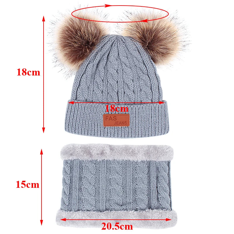 kit infantil de Inverno 3 Peças com Luva, Gorro e Cachecol