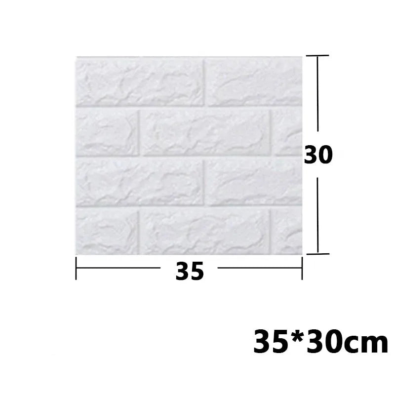 Kit 30 Placas 3D Tijolo Branco Adesivo Autocolante Decoração Quarto Sala Banheiro